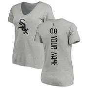 Custom Women's Chicago White Sox Custom Backer Slim Fit T-Shirt - Ash