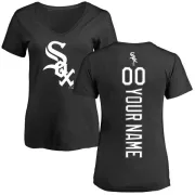 Custom Women's Chicago White Sox Custom Backer Slim Fit T-Shirt - Black