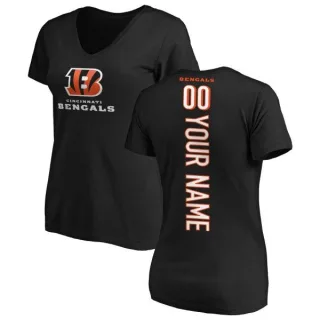 Custom Women's Cincinnati Bengals Custom Backer Slim Fit T-Shirt - Black