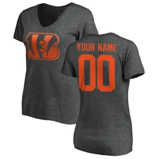 Custom Women's Cincinnati Bengals Custom One Color T-Shirt - Ash