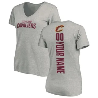 Custom Women's Cleveland Cavaliers Ash Custom Backer T-Shirt