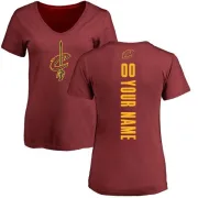 Custom Women's Cleveland Cavaliers Maroon Custom Backer T-Shirt