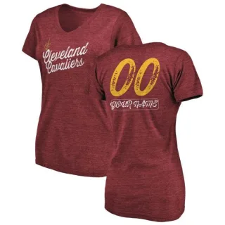 Custom Women's Cleveland Cavaliers Wine Custom Sideline Tri-Blend V-Neck T-Shirt