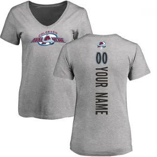 Custom Women's Colorado Avalanche Custom Backer T-Shirt - Ash