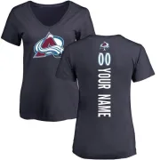 Custom Women's Colorado Avalanche Custom Backer T-Shirt - Navy