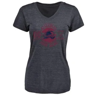 Custom Women's Colorado Avalanche Custom Insignia Tri-Blend T-Shirt - Navy