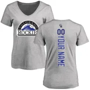 Custom Women's Colorado Rockies Custom Backer Slim Fit T-Shirt - Ash