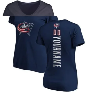 Custom Women's Columbus Blue Jackets Custom Backer T-Shirt - Navy