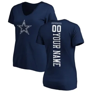 Custom Women's Dallas Cowboys Custom Backer T-Shirt - Navy