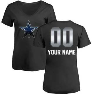 Custom Women's Dallas Cowboys Custom Midnight Mascot T-Shirt - Black