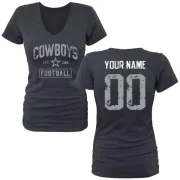 Custom Women's Dallas Cowboys Custom Name & Number Tri-Blend T-Shirt - Navy