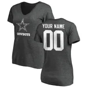 Custom Women's Dallas Cowboys Custom One Color T-Shirt - Ash