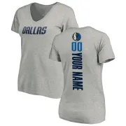 Custom Women's Dallas Mavericks Ash Custom Backer T-Shirt