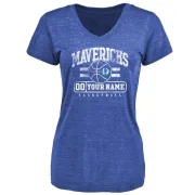 Custom Women's Dallas Mavericks Royal Custom Baseline Tri-Blend T-Shirt