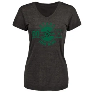 Custom Women's Dallas Stars Custom Insignia Tri-Blend T-Shirt - Black