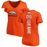 Custom Women's Denver Broncos Custom Backer Slim Fit T-Shirt - Orange