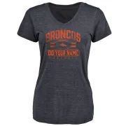 Custom Women's Denver Broncos Custom Flanker Tri-Blend T-Shirt - Navy