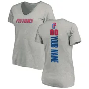 Custom Women's Detroit Pistons Ash Custom Backer T-Shirt