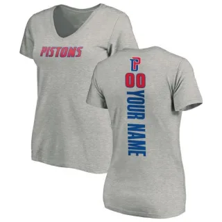 Custom Women's Detroit Pistons Ash Custom Backer T-Shirt