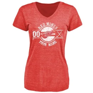 Custom Women's Detroit Red Wings Custom Insignia Tri-Blend T-Shirt - Red