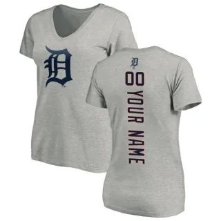 Custom Women's Detroit Tigers Custom Backer Slim Fit T-Shirt - Ash