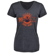 Custom Women's Edmonton Oilers Custom Insignia Tri-Blend T-Shirt - Royal