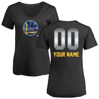 Custom Women's Golden State Warriors Black Custom Midnight Mascot T-Shirt