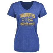 Custom Women's Golden State Warriors Royal Custom Baseline Tri-Blend T-Shirt