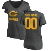 Custom Women's Green Bay Packers Custom One Color T-Shirt - Ash