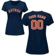 Custom Women's Houston Astros Custom Name & Number T-Shirt - Navy