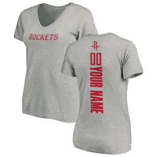 Custom Women's Houston Rockets Ash Custom Backer T-Shirt