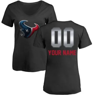 Custom Women's Houston Texans Custom Midnight Mascot T-Shirt - Black