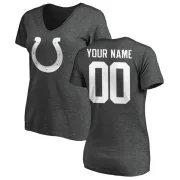 Custom Women's Indianapolis Colts Custom One Color T-Shirt - Ash