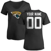 Custom Women's Jacksonville Jaguars Name & Number Logo Custom Slim Fit T-Shirt - Black