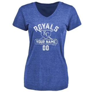 Custom Women's Kansas City Royals Custom Base Runner Tri-Blend T-Shirt - Royal