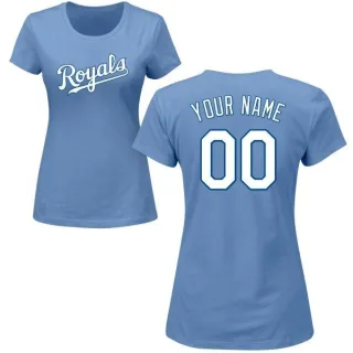 Custom Women's Kansas City Royals Custom Name & Number T-Shirt - Light Blue