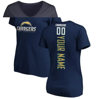 Custom Women's Los Angeles Chargers Custom Backer T-Shirt - Navy