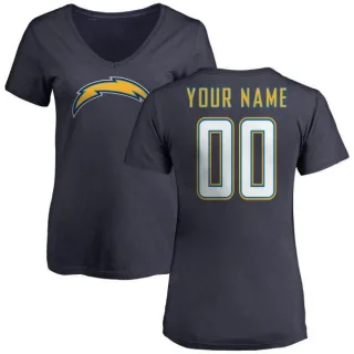 Custom Women's Los Angeles Chargers Custom Name & Number Slim Fit V-Neck T-Shirt - Navy