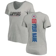 Custom Women's Los Angeles Clippers Ash Custom Backer T-Shirt