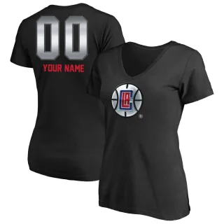 Custom Women's Los Angeles Clippers Black Custom Midnight Mascot T-Shirt