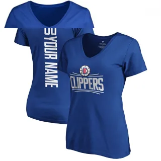 Custom Women's Los Angeles Clippers Royal Custom Backer T-Shirt