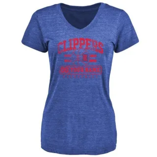 Custom Women's Los Angeles Clippers Royal Custom Baseline Tri-Blend T-Shirt