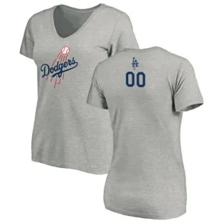 Custom Women's Los Angeles Dodgers Custom Backer Slim Fit T-Shirt - Ash