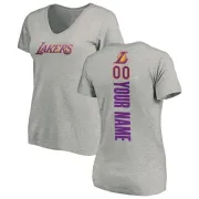 Custom Women's Los Angeles Lakers Ash Custom Backer T-Shirt