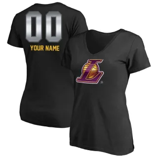 Custom Women's Los Angeles Lakers Black Custom Midnight Mascot T-Shirt