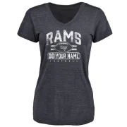 Custom Women's Los Angeles Rams Custom Flanker Tri-Blend T-Shirt - Navy