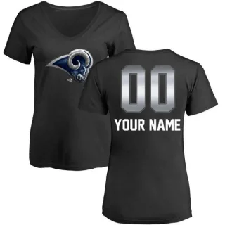 Custom Women's Los Angeles Rams Custom Midnight Mascot T-Shirt - Black