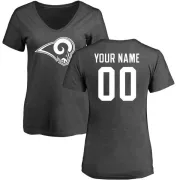 Custom Women's Los Angeles Rams Custom One Color T-Shirt - Ash