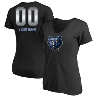 Custom Women's Memphis Grizzlies Black Custom Midnight Mascot T-Shirt