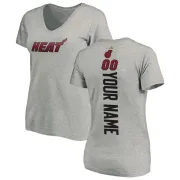 Custom Women's Miami Heat Ash Custom Backer T-Shirt